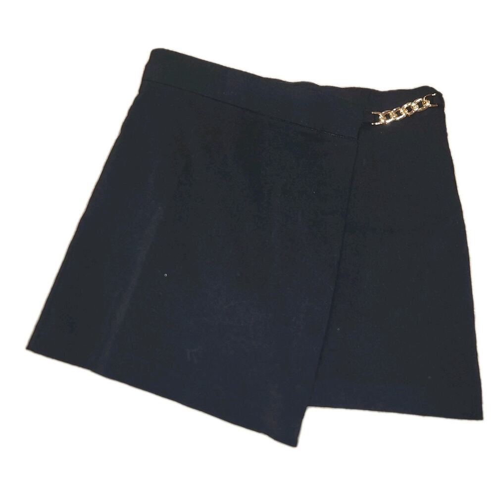 Vintage Y2K Joe B Black Mini Skirt With Chain Sz M (By Joe Benbasset)